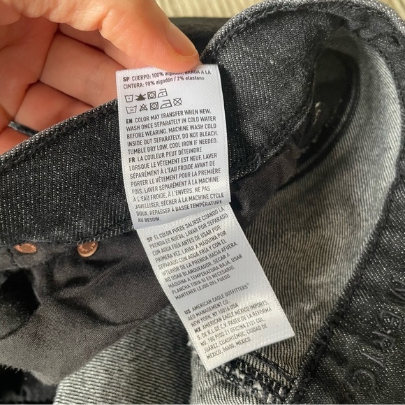 American Eagle 90's Boyfriend black jeans Size 2 grey retro mom dad relaxed high - Picture 6 of 14
